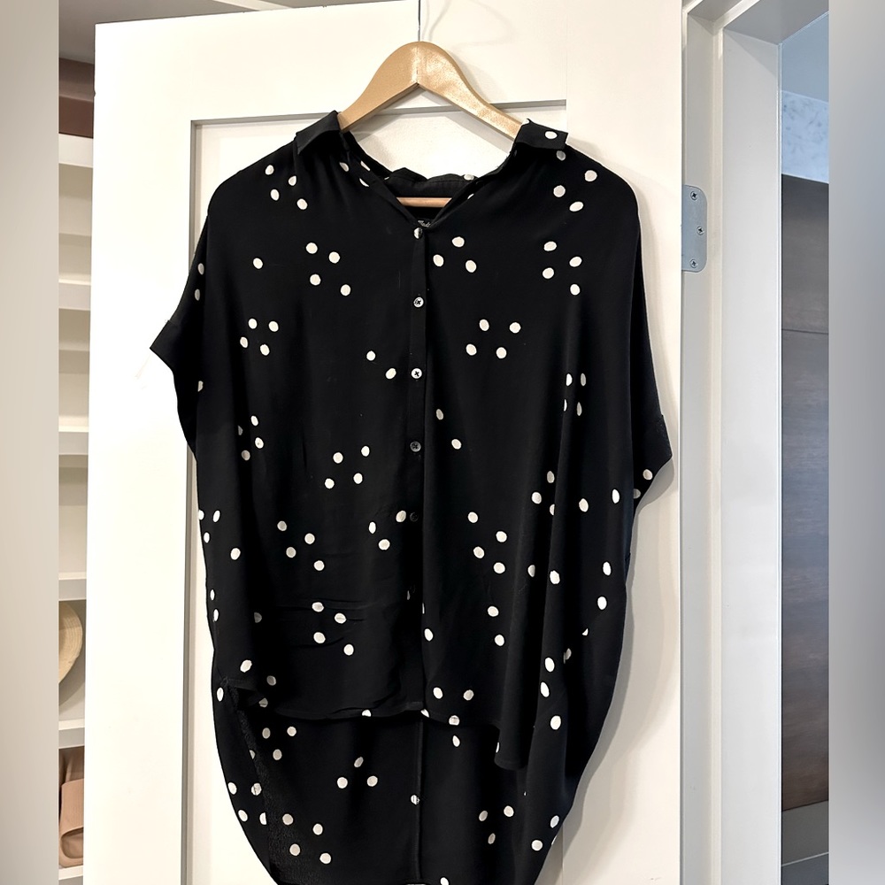 Madewell easy fit blouse in black polka dot